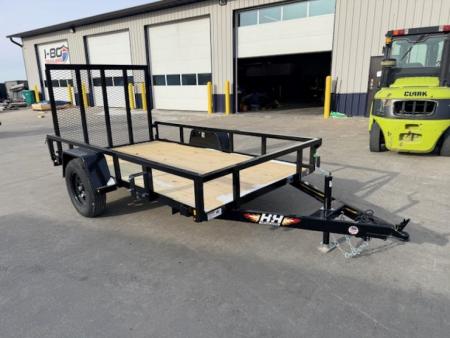 New 2026 H&H Black 66"x10' 3k Rail Side Utility Trailer