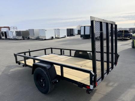 New 2026 H&H Black 66"x10' 3k Rail Side Utility Trailer