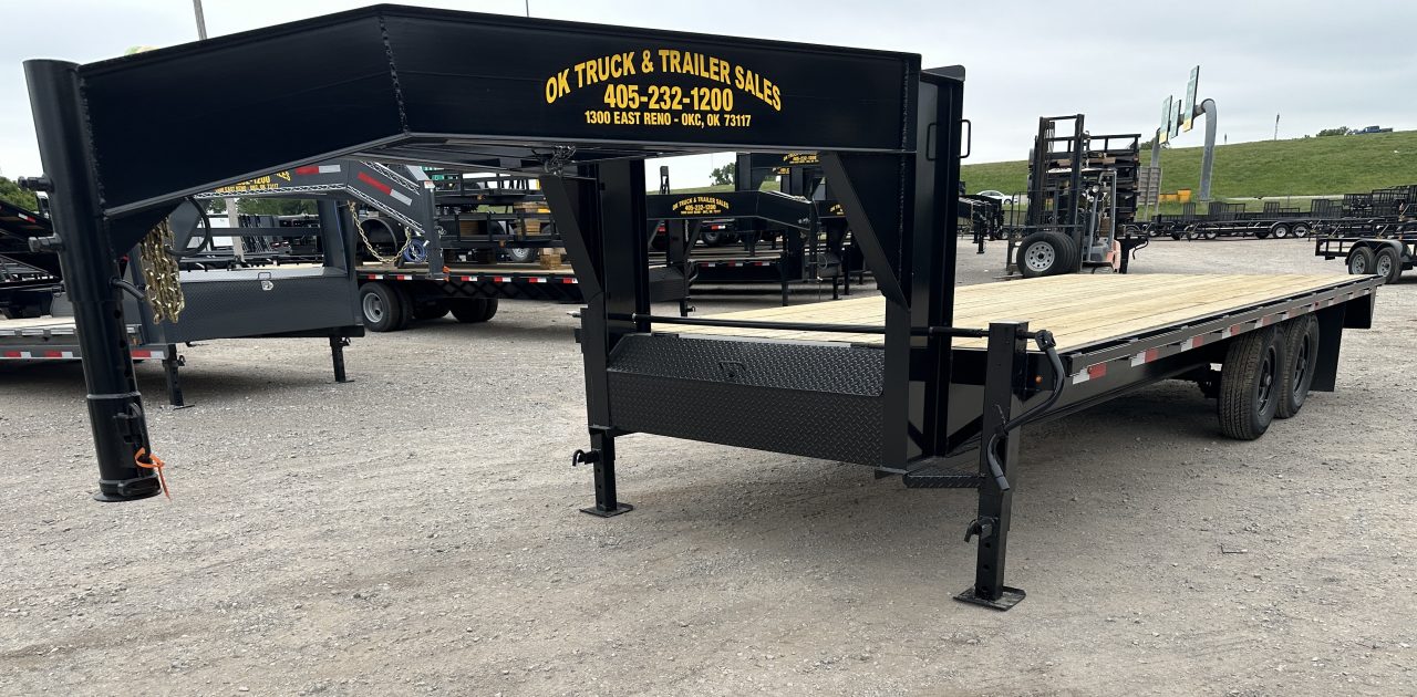 New 2026 Road Boss 20' Tandem Axle Gooseneck Flatbed with 7ks Equipment Trailer