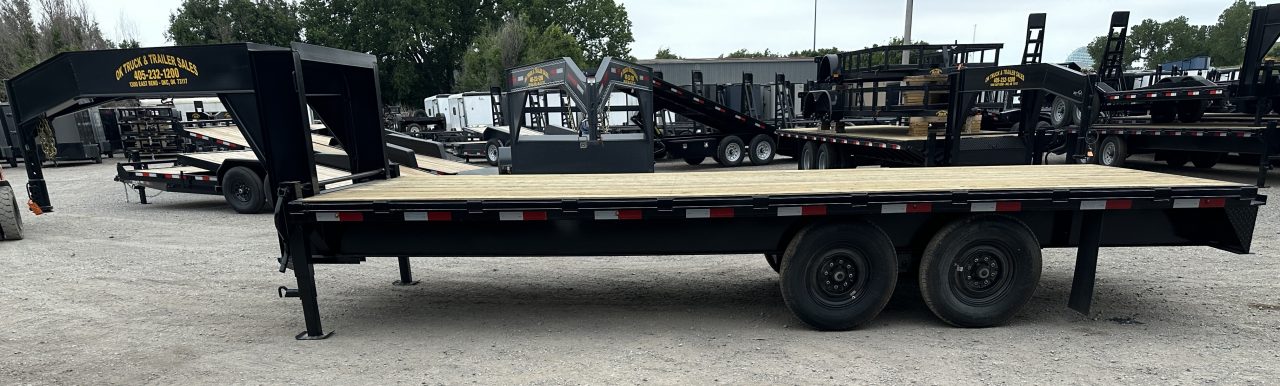New 2026 Road Boss 20' Tandem Axle Gooseneck Flatbed with 7ks Equipment Trailer