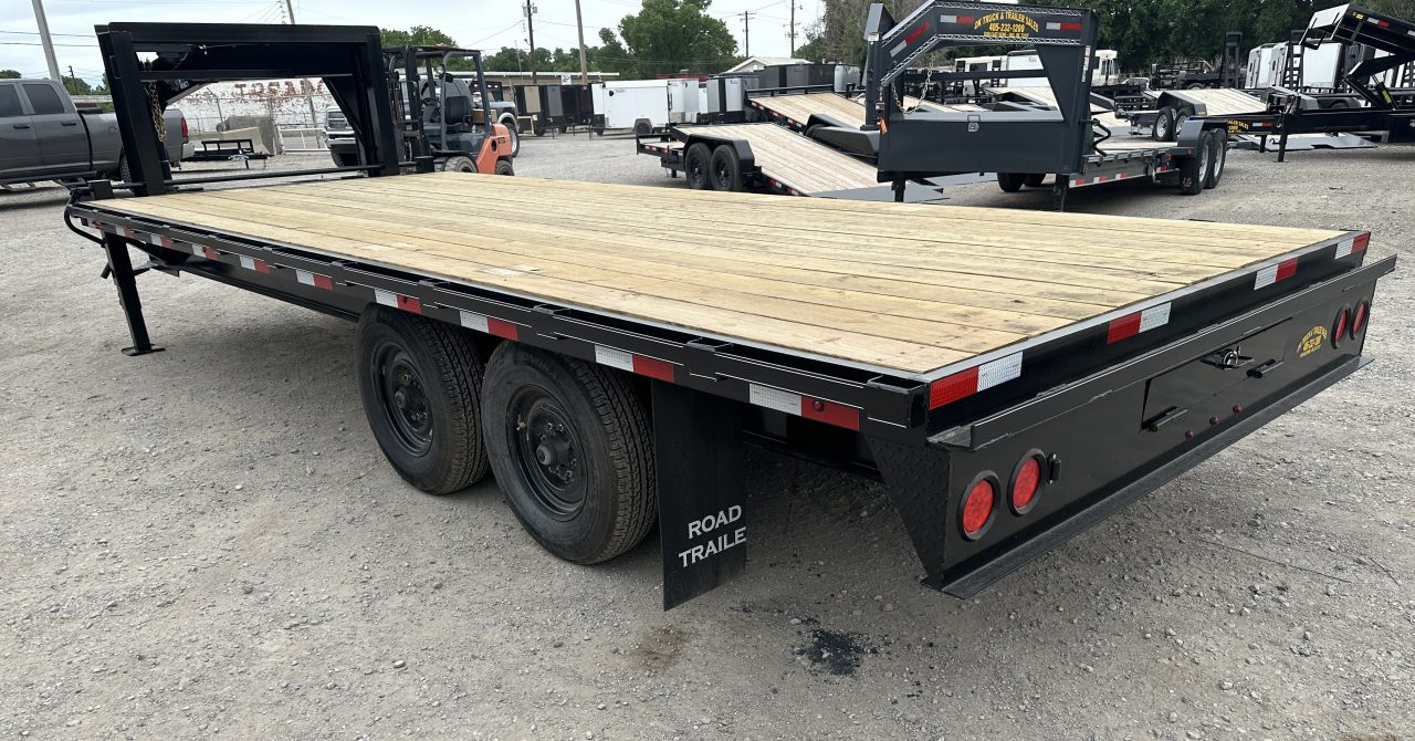 New 2026 Road Boss 20' Tandem Axle Gooseneck Flatbed with 7ks Equipment Trailer