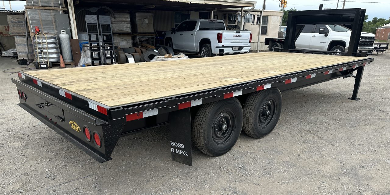 New 2026 Road Boss 20' Tandem Axle Gooseneck Flatbed with 7ks Equipment Trailer