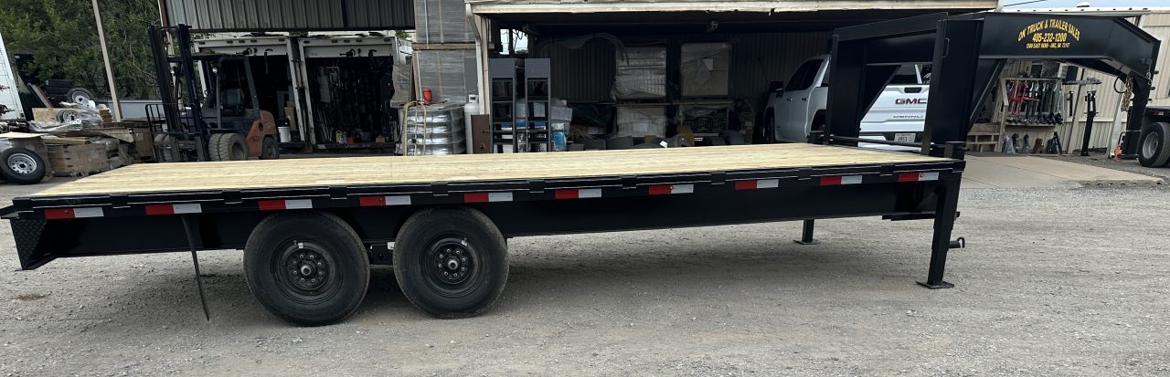 New 2026 Road Boss 20' Tandem Axle Gooseneck Flatbed with 7ks Equipment Trailer