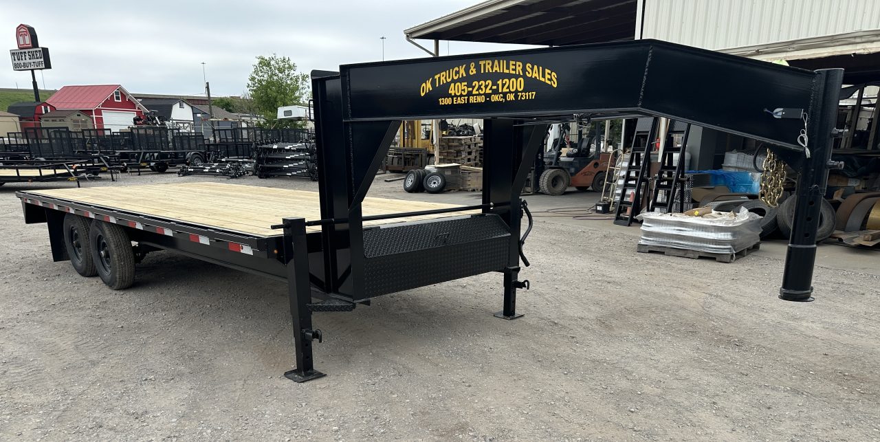 New 2026 Road Boss 20' Tandem Axle Gooseneck Flatbed with 7ks Equipment Trailer
