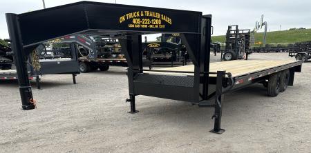 New 2026 Road Boss 20' Tandem Axle Gooseneck Flatbed with 7ks Equipment Trailer