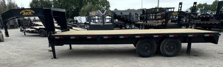 New 2026 Road Boss 20' Tandem Axle Gooseneck Flatbed with 7ks Equipment Trailer