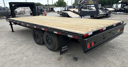 New 2026 Road Boss 20' Tandem Axle Gooseneck Flatbed with 7ks Equipment Trailer