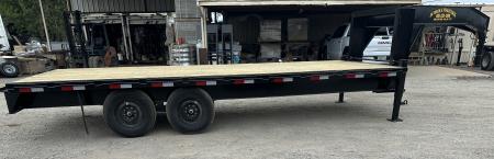 New 2026 Road Boss 20' Tandem Axle Gooseneck Flatbed with 7ks Equipment Trailer
