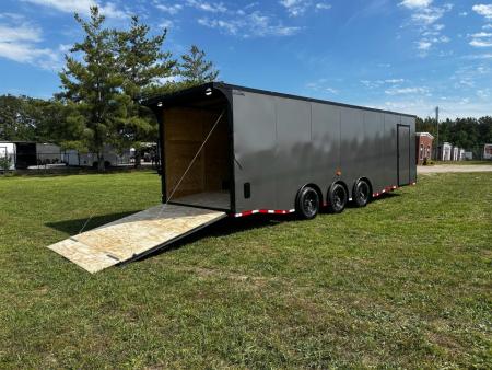 New 2026 Luxe 8.5x28 Car Hauler- 5200LB Triple Torsion Axle--HD RAMP- BOGEY WHEELS-Blackout- Enclosed Car Hauler