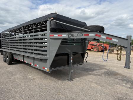 New 2026 Delco Trailers 6.8x24ft Gooseneck Livestock Trailer