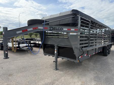 New 2026 Delco Trailers 6.8x24ft Gooseneck Livestock Trailer