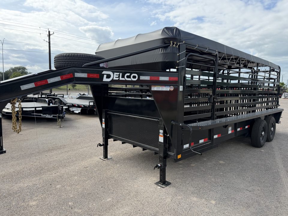 New 2026 Delco Trailers 6.8x20ft Gooseneck Livestock Trailer