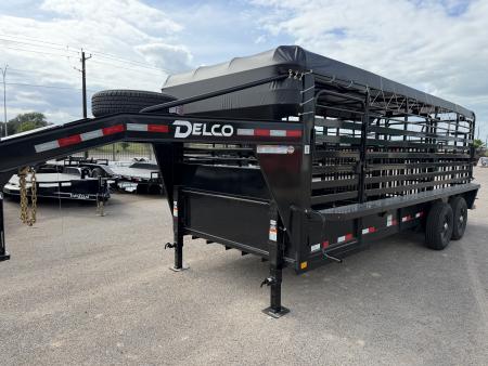 New 2026 Delco Trailers 6.8x20ft Gooseneck Livestock Trailer