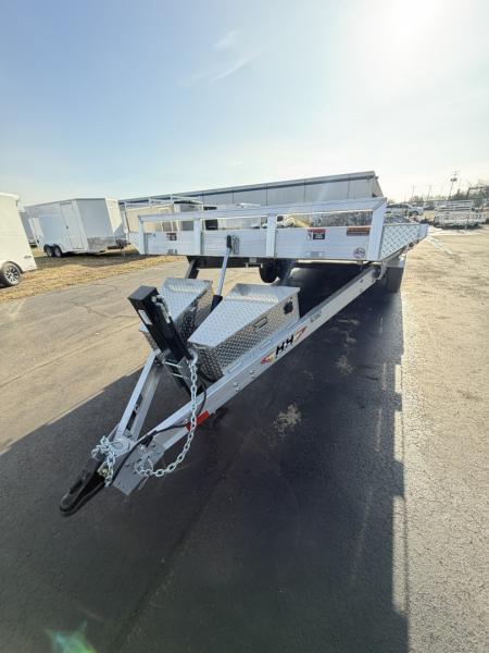 New 2026 H&H Trailers 82x24 Aluminum Electric Tilt Speed Loader Car Hauler, 14K