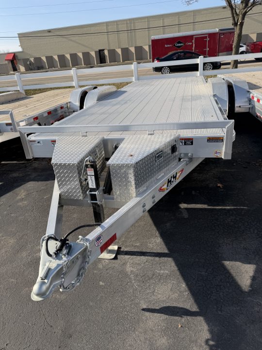 New 2026 H&H Trailers 82x20 Aluminum Electric Tilt Speed Loader Car Hauler 10K