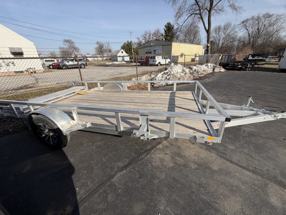 New H&H Trailers 82x14 Aluminum Rail Side Utility Trailer, 3K Idler