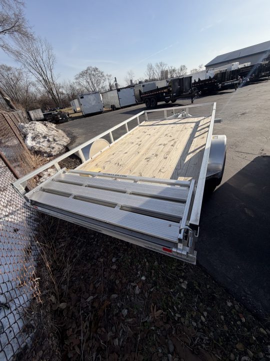 New H&H Trailers 82x14 Aluminum Rail Side Utility Trailer, 3K Idler