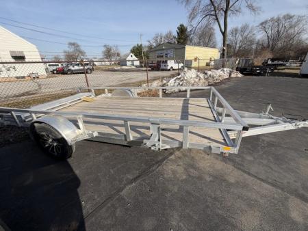 New H&H Trailers 82x14 Aluminum Rail Side Utility Trailer, 3K Idler