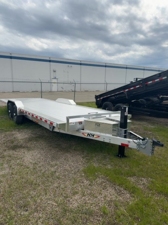 New 2026 H&H Trailers 102x24 Aluminum Electric Tilt Speed Loader Car Hauler, 14K