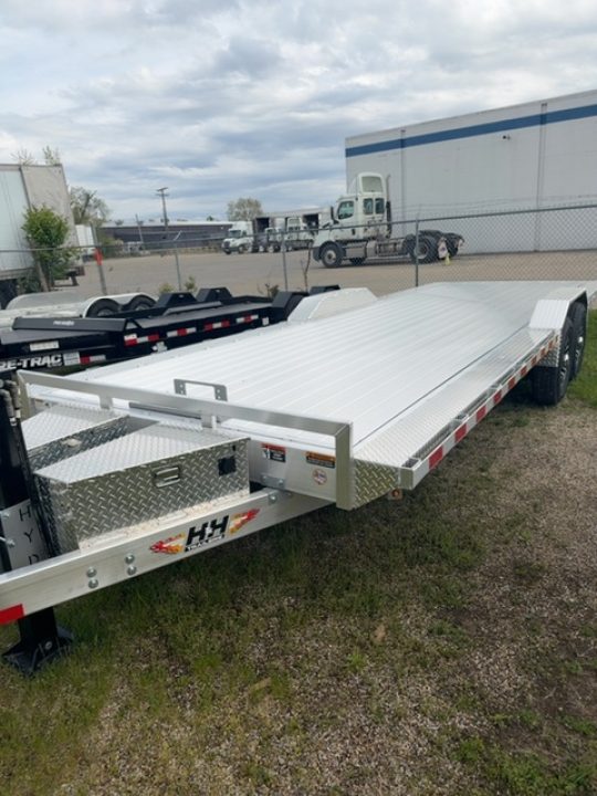 New 2026 H&H Trailers 102x24 Aluminum Electric Tilt Speed Loader Car Hauler, 14K