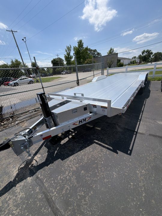 New 2026 H&H Trailers 102x24 Aluminum Electric Tilt Speed Loader Car Hauler, 14K