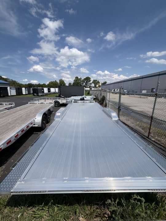 New 2026 H&H Trailers 102x24 Aluminum Electric Tilt Speed Loader Car Hauler, 14K