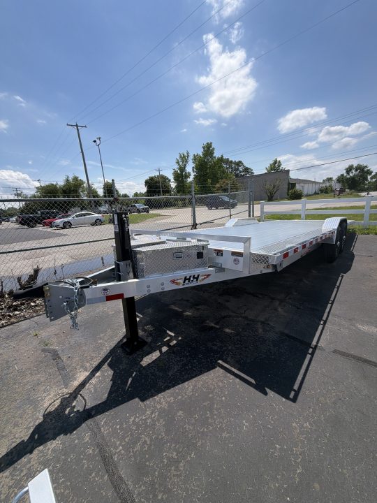 New 2026 H&H Trailers 102x24 Aluminum Electric Tilt Speed Loader Car Hauler, 14K