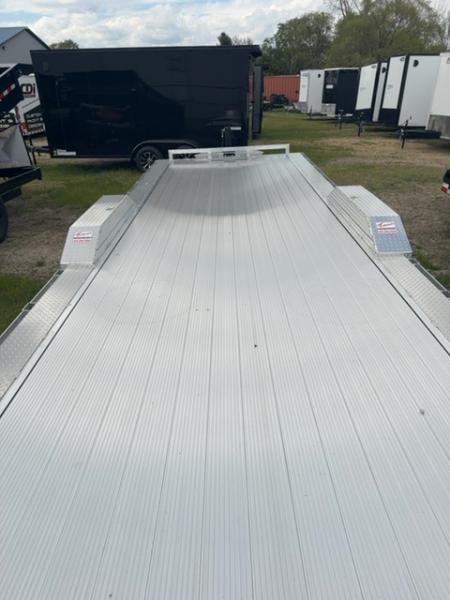 New 2026 H&H Trailers 102x24 Aluminum Electric Tilt Speed Loader Car Hauler, 14K