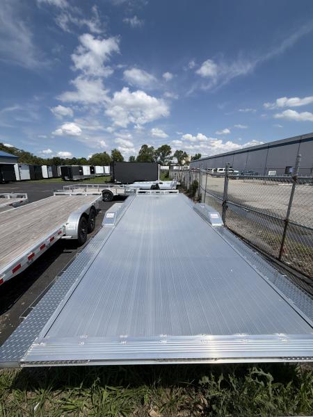 New 2026 H&H Trailers 102x24 Aluminum Electric Tilt Speed Loader Car Hauler, 14K
