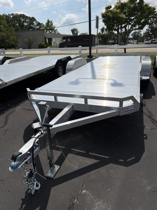New 2027 Aluma 8220 Heavy Tilt Tandem Axle Electric Brake Front Rail Std 10K RTD 15" Aluminum Wheels