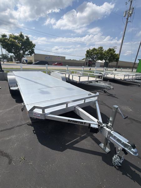 New 2027 Aluma 8220 Heavy Tilt Tandem Axle Electric Brake Front Rail Std 10K RTD 15" Aluminum Wheels