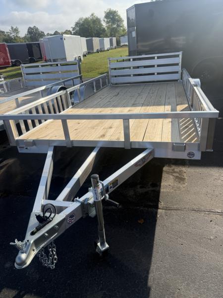 New 2025 H&H Trailers 82x14 Aluminum Rail Side Utility Trailer, 3K Idler