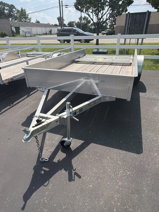 New 2025 H&H Trailers 76x12 Aluminum Rail Side Utility Trailer, 3K Idler
