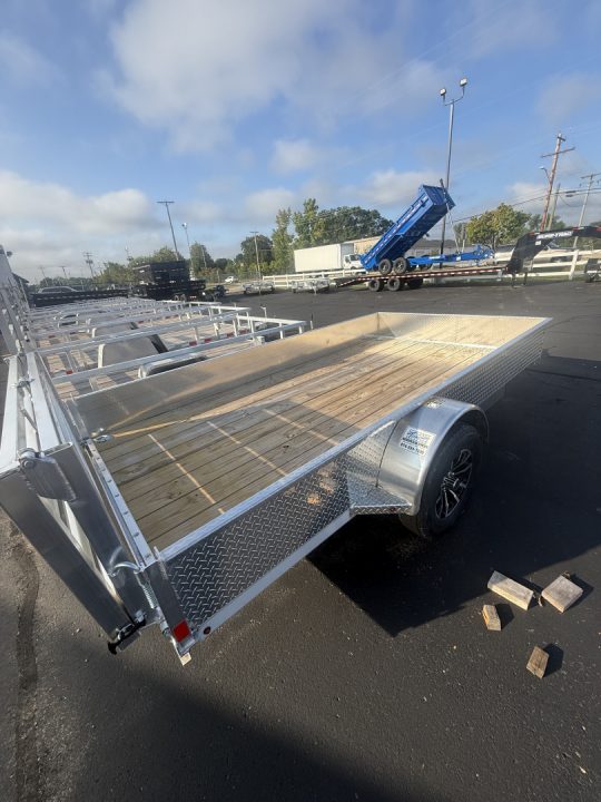 New 2025 H&H Trailers 76x12 Aluminum Rail Side Utility Trailer, 3K Idler