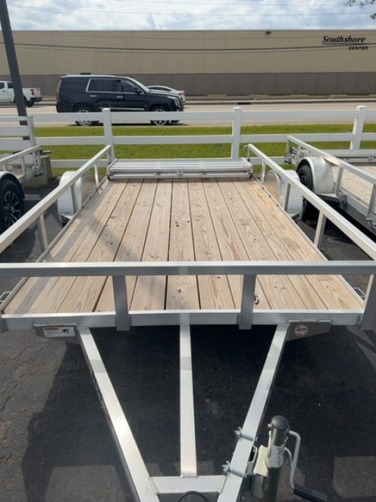 New H&H Trailers 76x12 Aluminum Rail Side Utility Trailer, 3K Idler