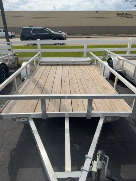New H&H Trailers 76x12 Aluminum Rail Side Utility Trailer, 3K Idler