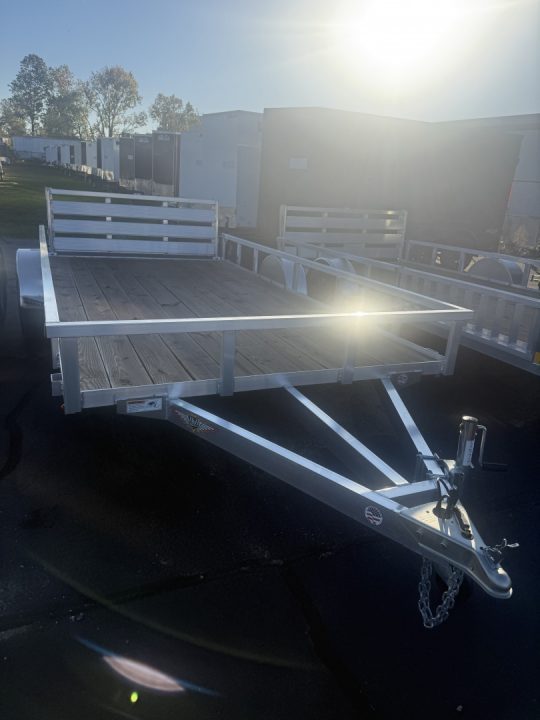New H&H Trailers 76x10 Aluminum Rail Side Utility Trailer, 3K Idler