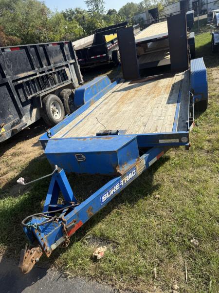 Used 2015 Sure-Trac 7 x 14 Skid Steer Equipment Trailer, 10K