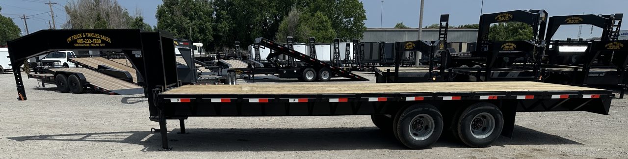 New 2026 Road Boss 25' Tandem Dual Gooseneck Flatbed Equipment Trailer