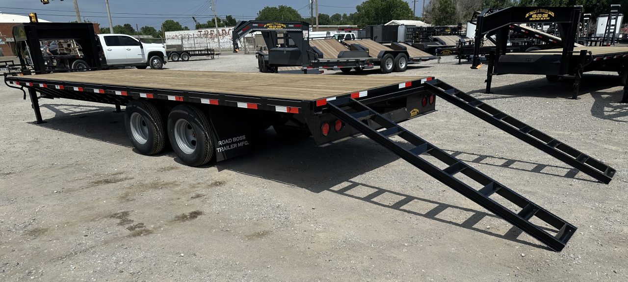 New 2026 Road Boss 25' Tandem Dual Gooseneck Flatbed Equipment Trailer