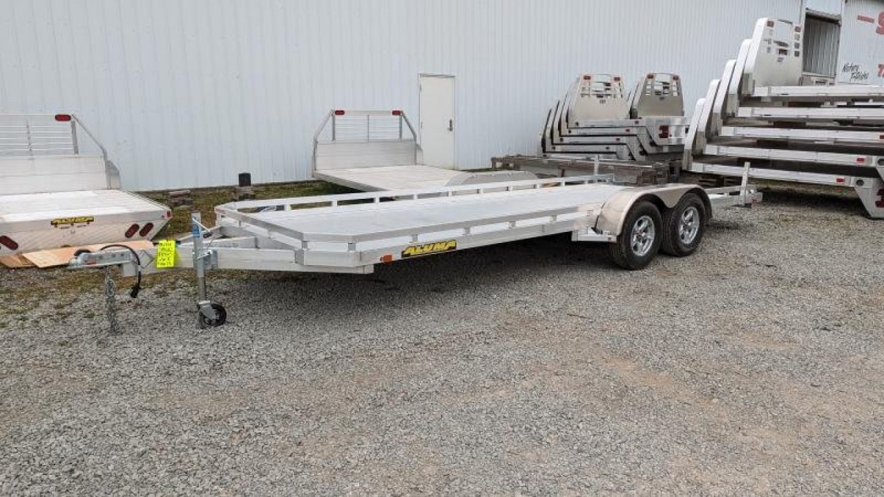 New 2027 Aluma 6'6" x 20' Tandem Utility Trailer w/ Pull Out Ramps