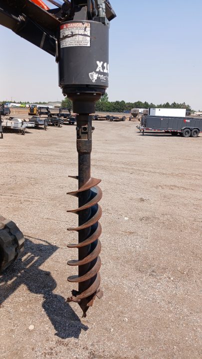 Used Skid Steer Auger Drive Attachment W/8" Dirt Bit