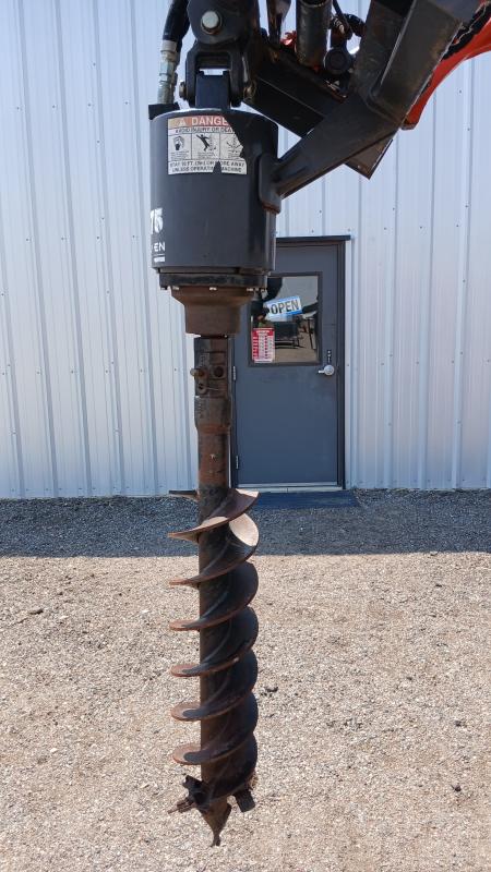 Used Skid Steer Auger Drive Attachment W/8  Dirt Bit