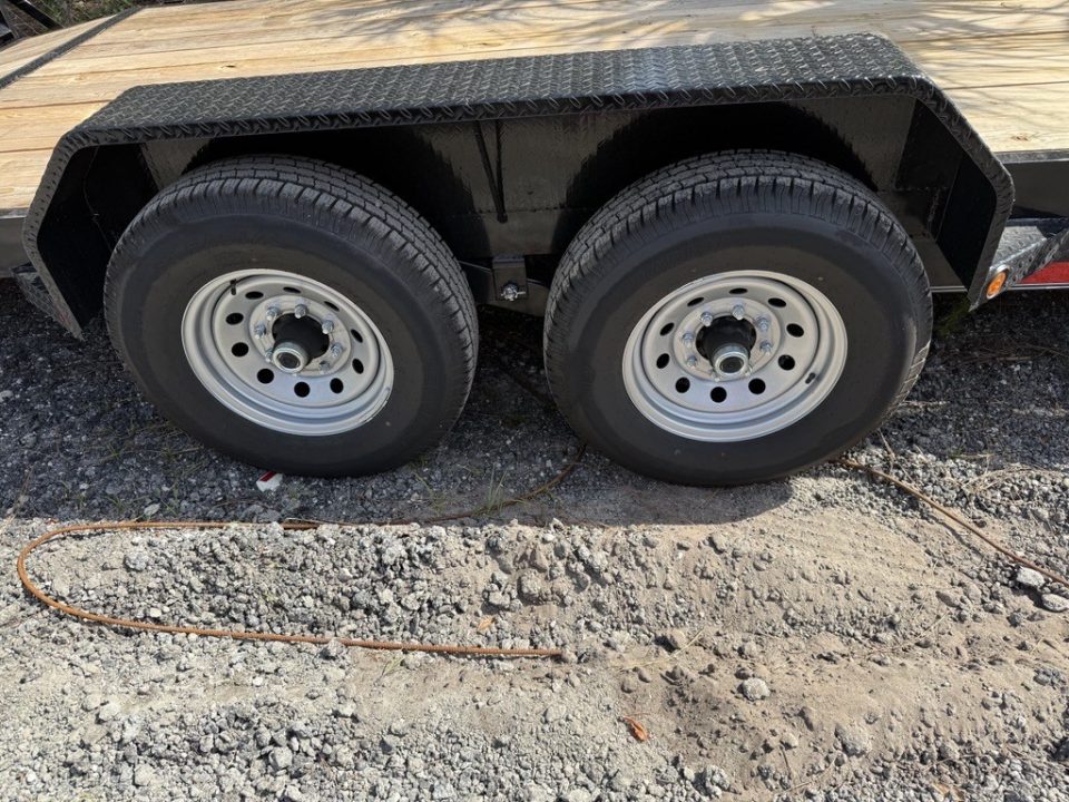 Used 2026 East Texas Trailers 2026 East Texas Trailers 7 X 20 Equipment Trailer with 14K Capacity and Spare Tire Mount with Heavy Duty Ramps and Storage Box Up Front Equipment Trailer