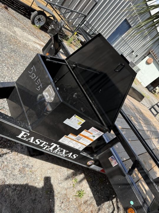 Used 2026 East Texas Trailers 2026 East Texas Trailers 7 X 20 Equipment Trailer with 14K Capacity and Spare Tire Mount with Heavy Duty Ramps and Storage Box Up Front Equipment Trailer