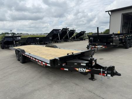 New 2026 H&H Black 82 x26' 14k Heavy Duty Speed Loader Car Hauler Trailer