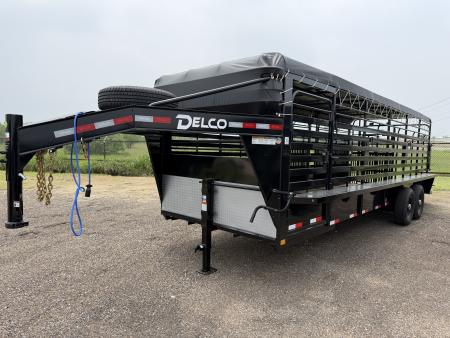 New 2026 Delco Trailers 6.8x24ft Gooseneck Livestock Trailer