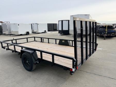 New 2026 H&H Black 82 x14' 3k Rail Side Utility Trailer