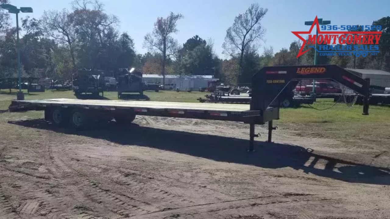 New 2026 Legend Trailers 32 FOOT (27+5) FLATBED GOOSENECK WITH 10K DUAL WHEEL TANDEM