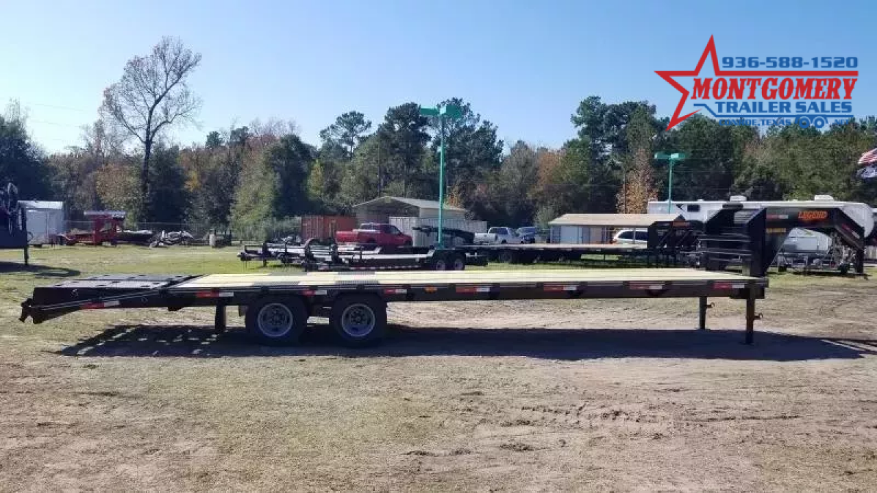 New 2026 Legend Trailers 32 FOOT (27+5) FLATBED GOOSENECK WITH 10K DUAL WHEEL TANDEM